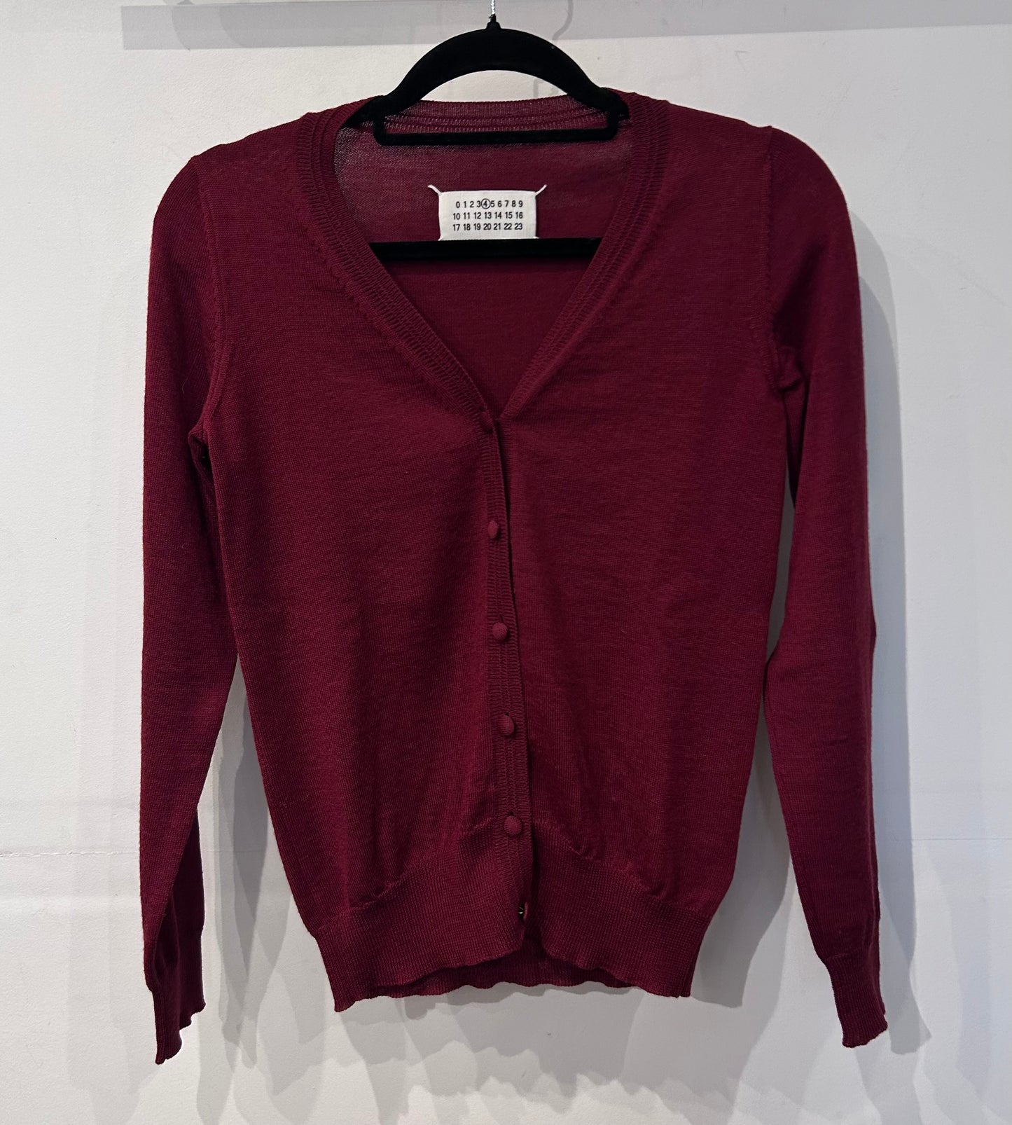 Maison Martin Margiela Burgundy Wool Cardigan, Early 2000s