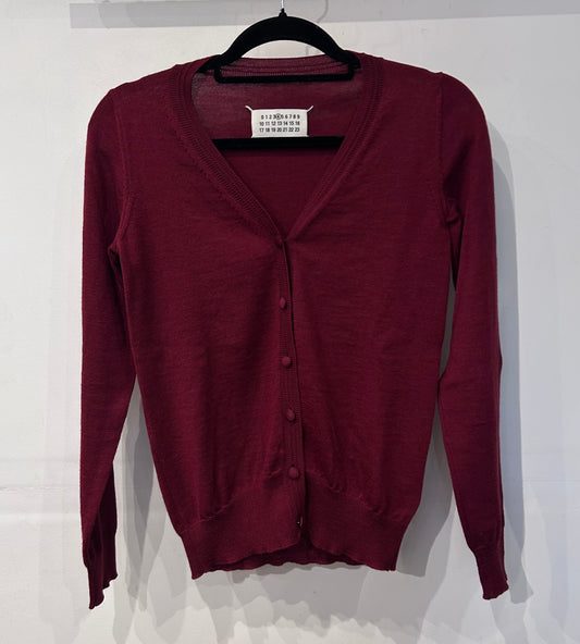 Maison Martin Margiela Burgundy Wool Cardigan, Early 2000s