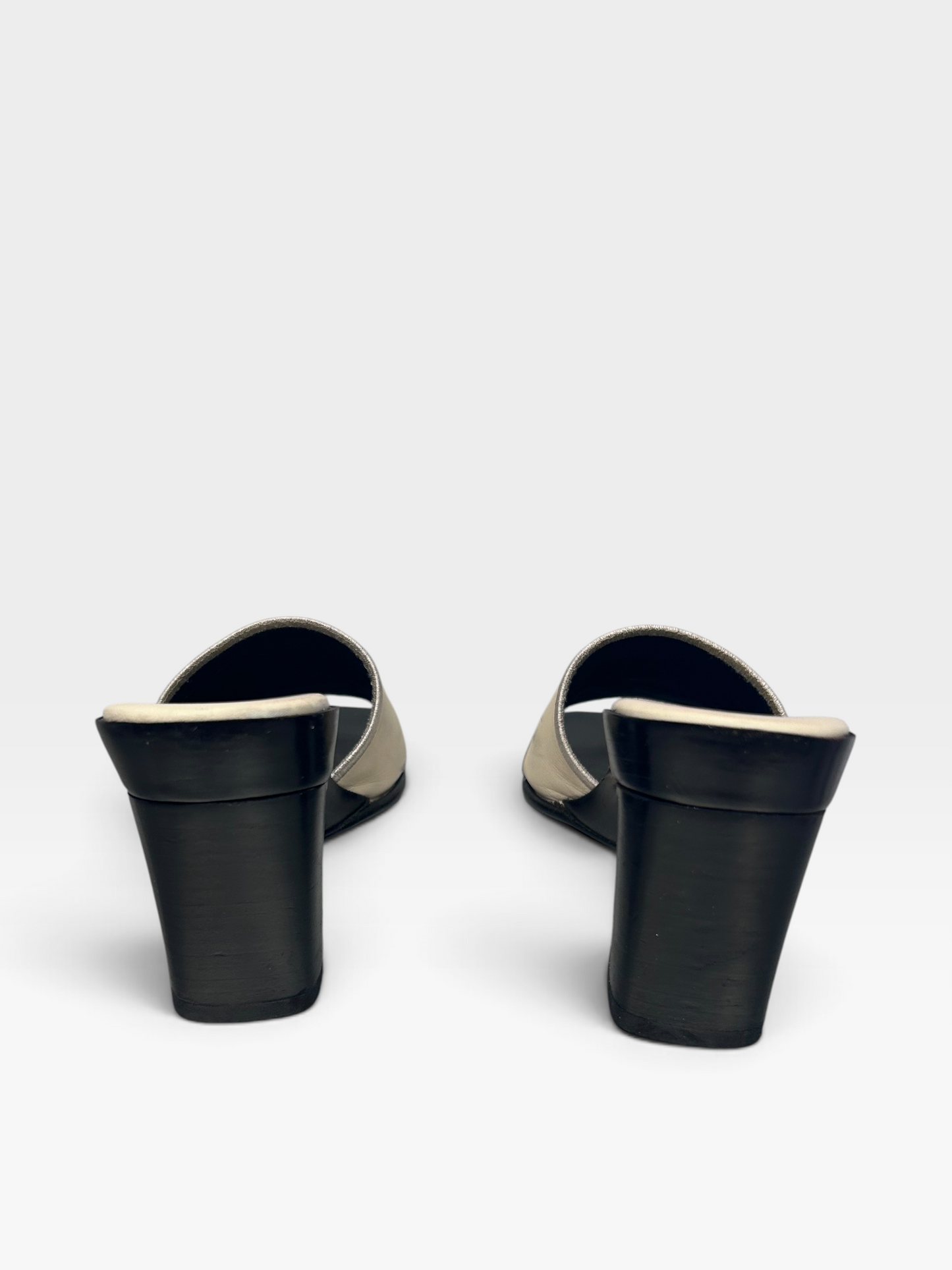Vintage Chanel Leather Mule Heels | Early 2000s