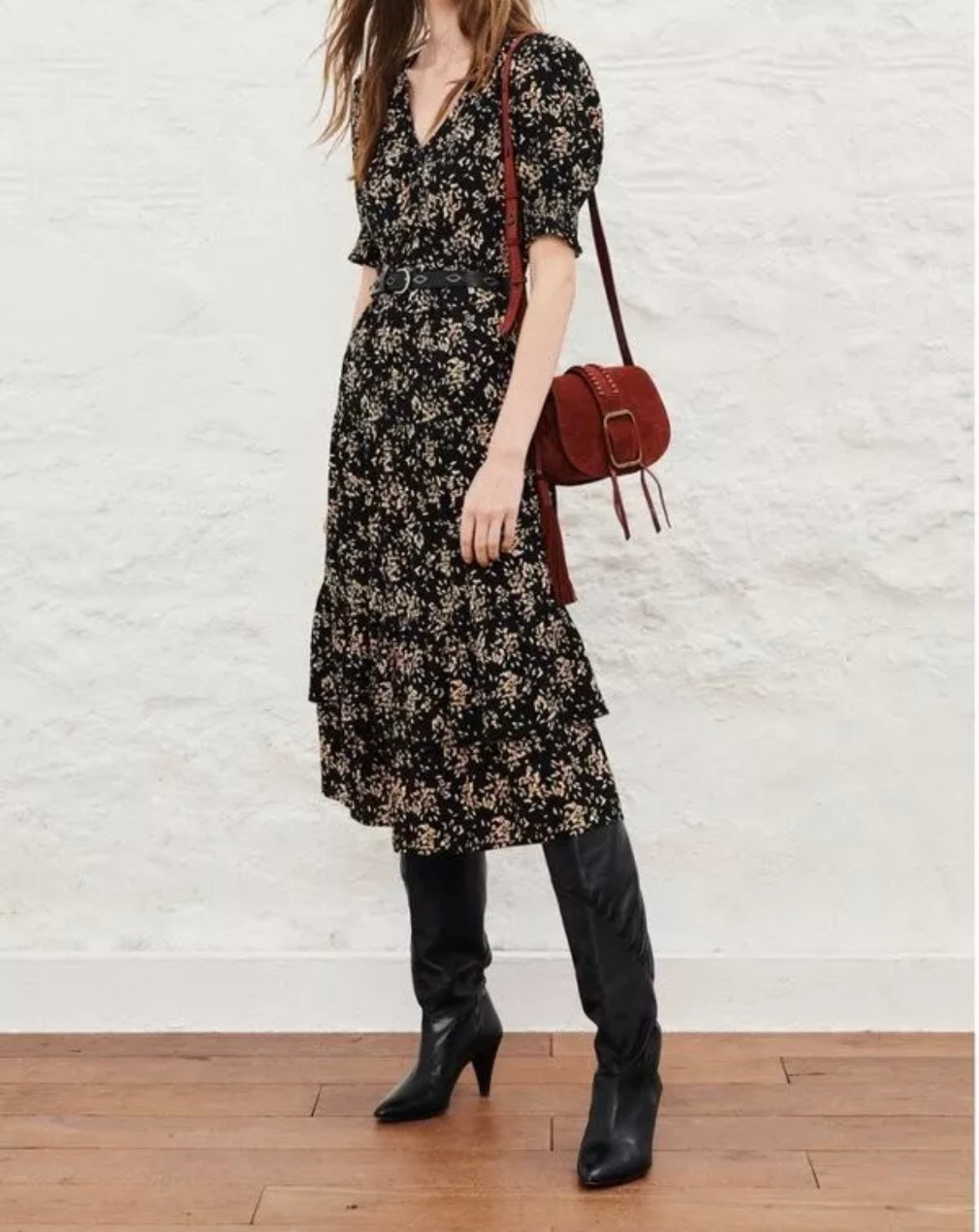ba&sh floral midi dress