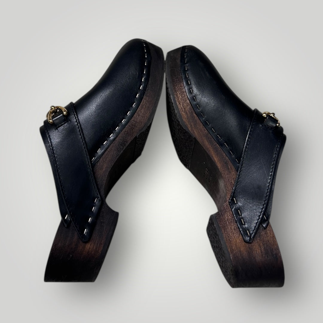 CELINE Les Bois Chain Clogs