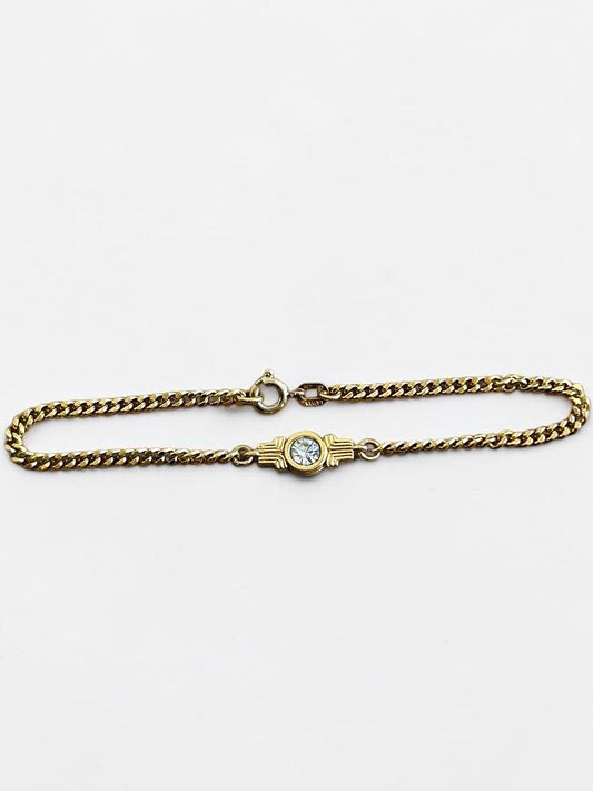 Lanvin Gold Plated Bracelet with Crystal Detail|90s