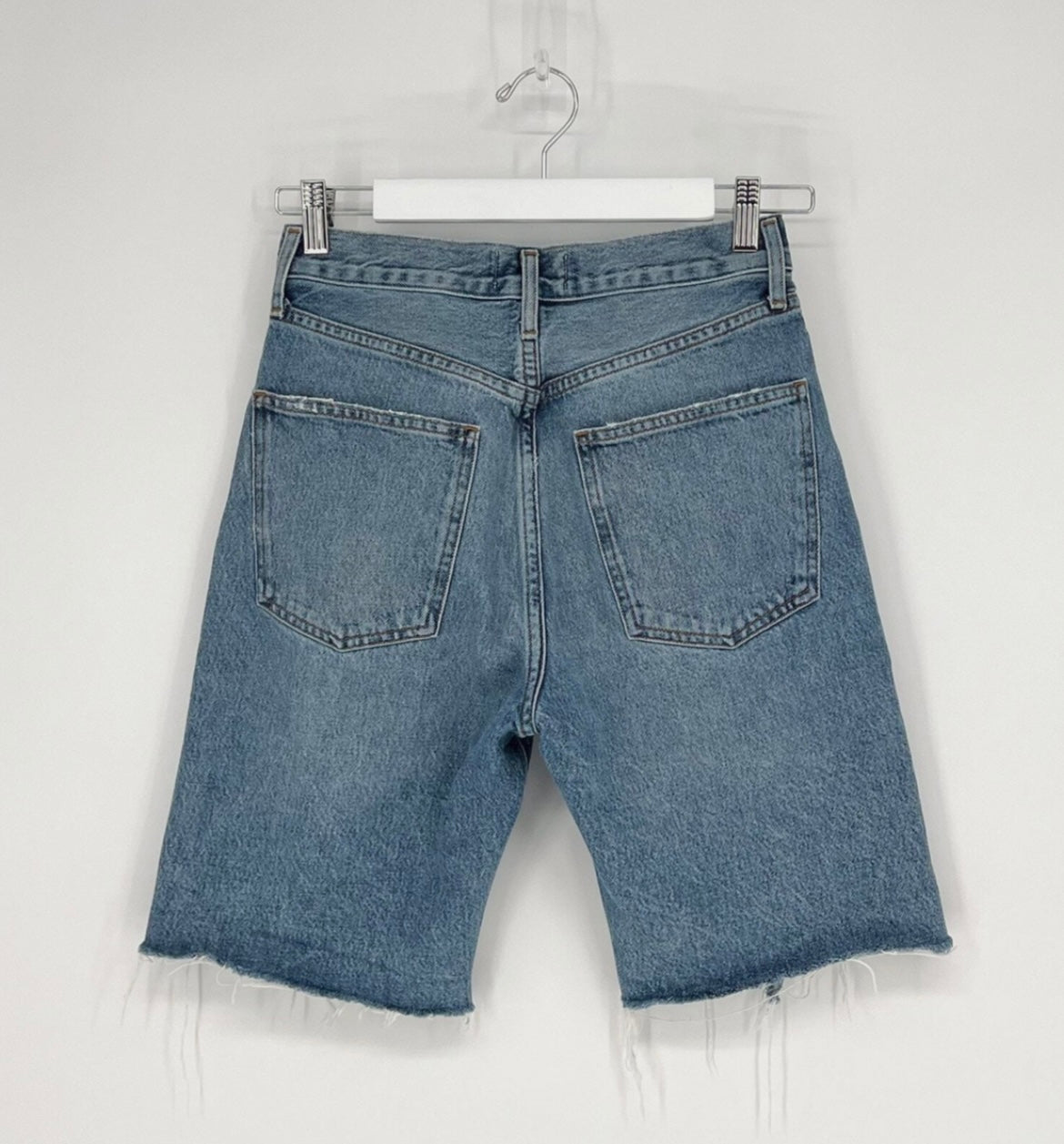 AGOLDE 90s Cut Off Denim Bermuda Shorts