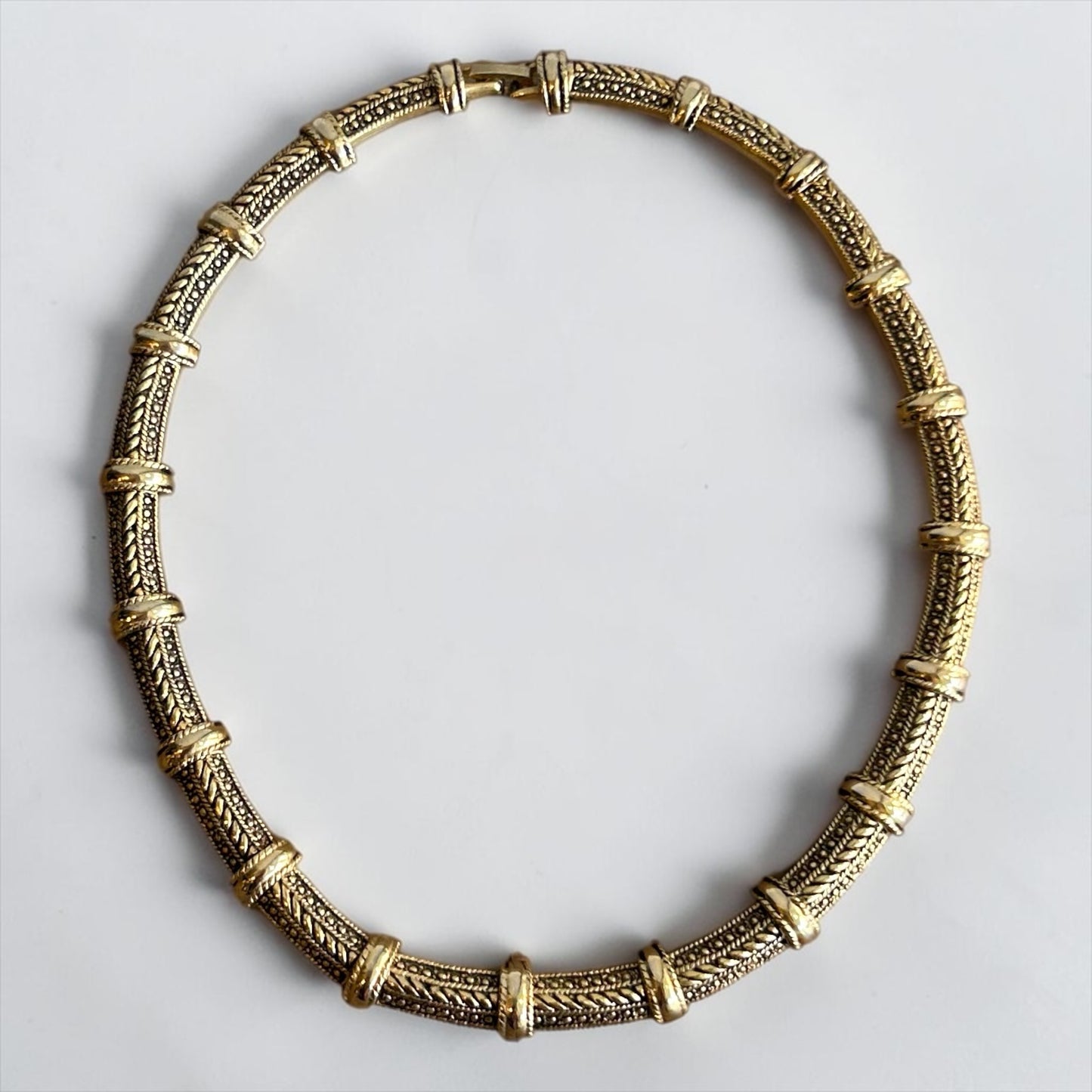 Vintage Gold-Plated Statement Collar Necklace| 1990s