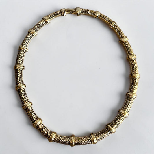 Vintage Gold-Plated Statement Collar Necklace| 1990s