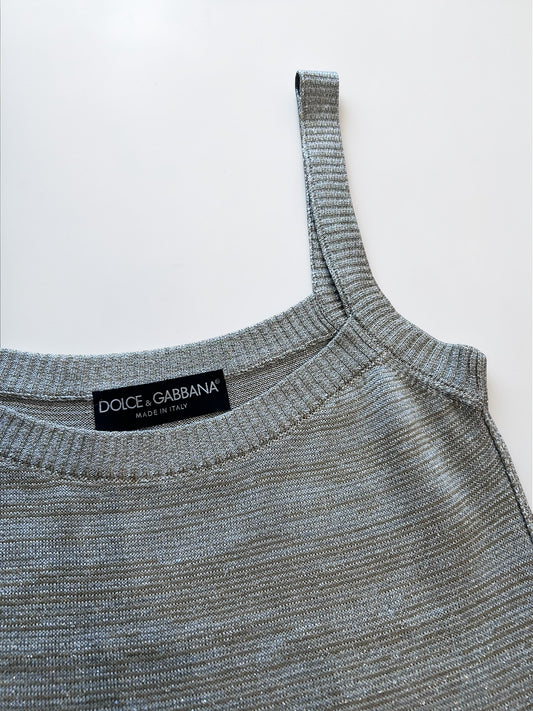 Vintage Dolce & Gabbana Metallic Knit Top| 2000׳s