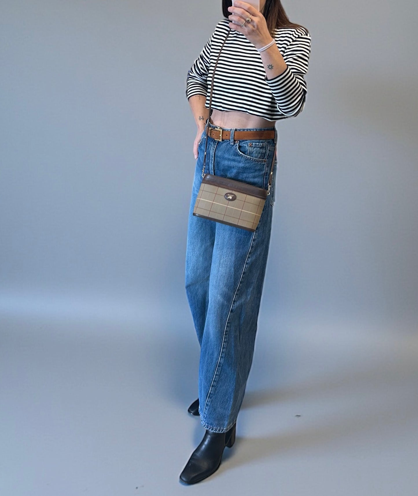 Vintage Burberry Check Crossbody Bag