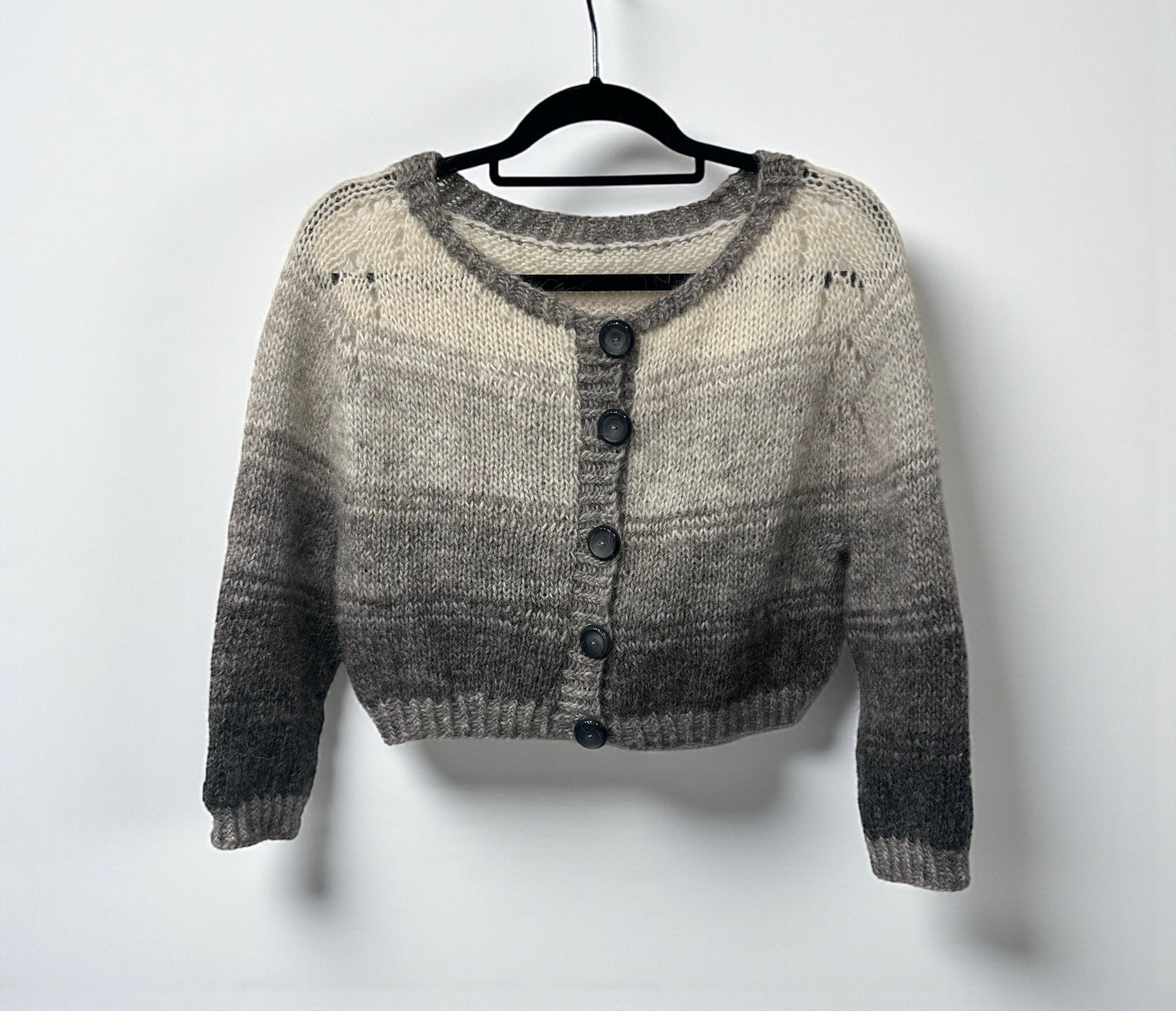 Vintage Hand Knitted Wool Crop Cardigan