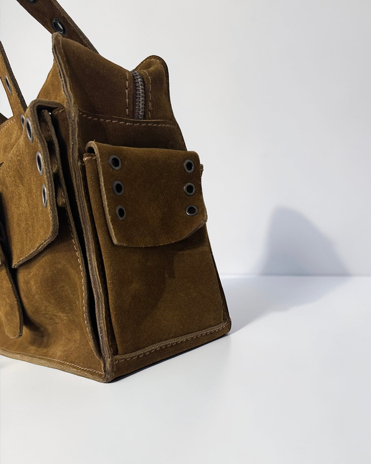 Dolce & Gabbana Buckle Suede Shoulder Bag |Early 2000s