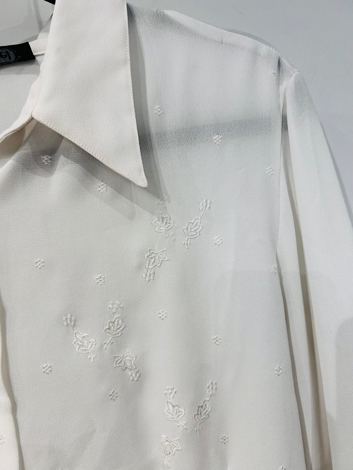 Vintage Cacharel Embroidered Sheer Blouse| 90s