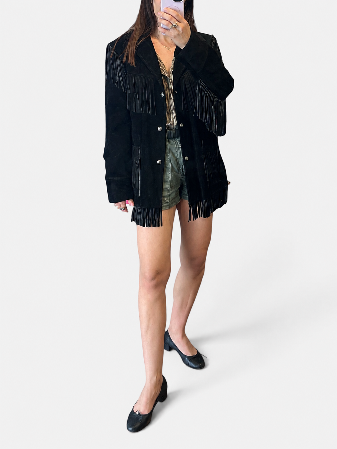 Vintage Schott NYC Western Suede Fringe Jacket| 1980s