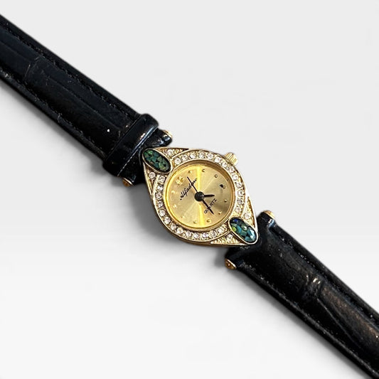 Vintage Gold Plated Embellished Watch | 1990s