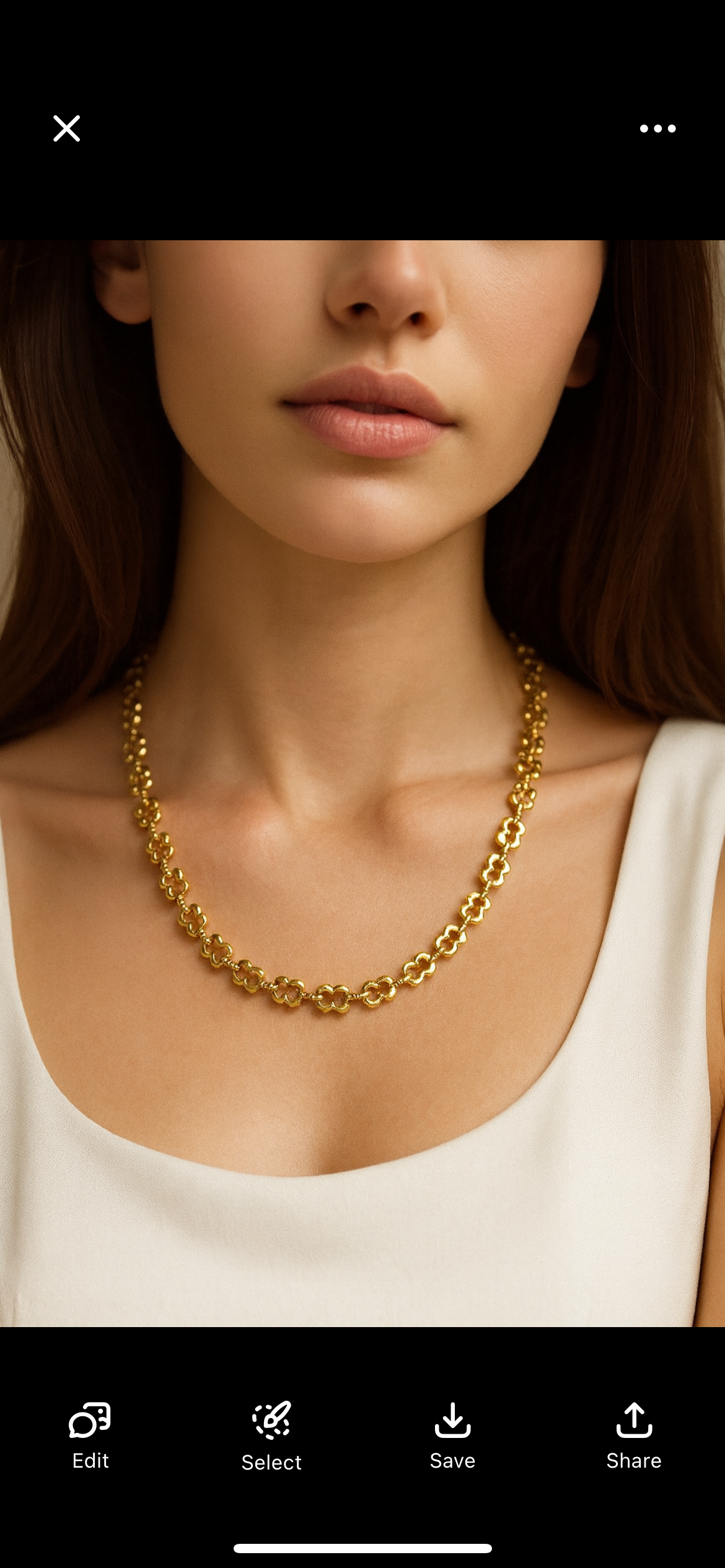 Vintage Givenchy Gold-plated Floral Link Necklace