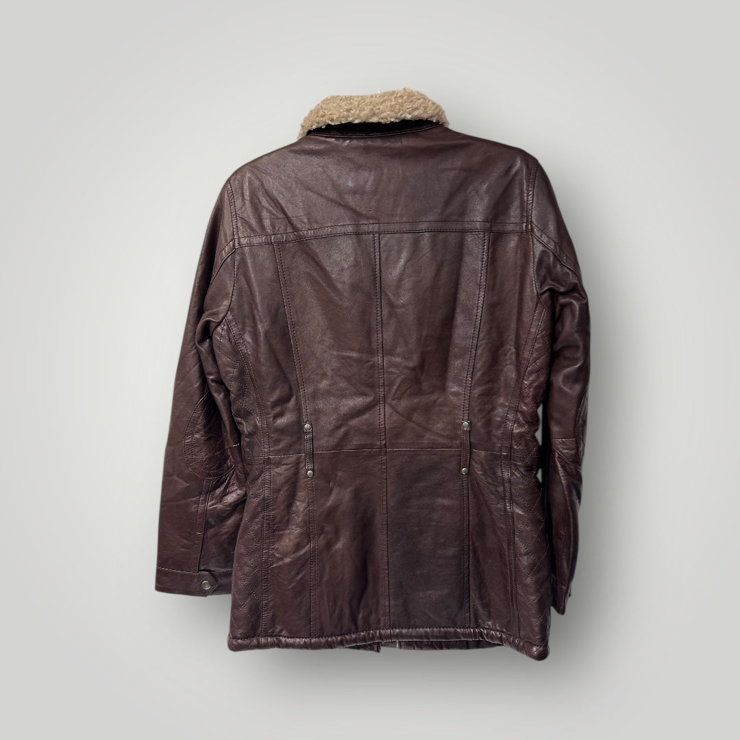 Fiorentino’s Brown Leather Jacket with Shearling Lining