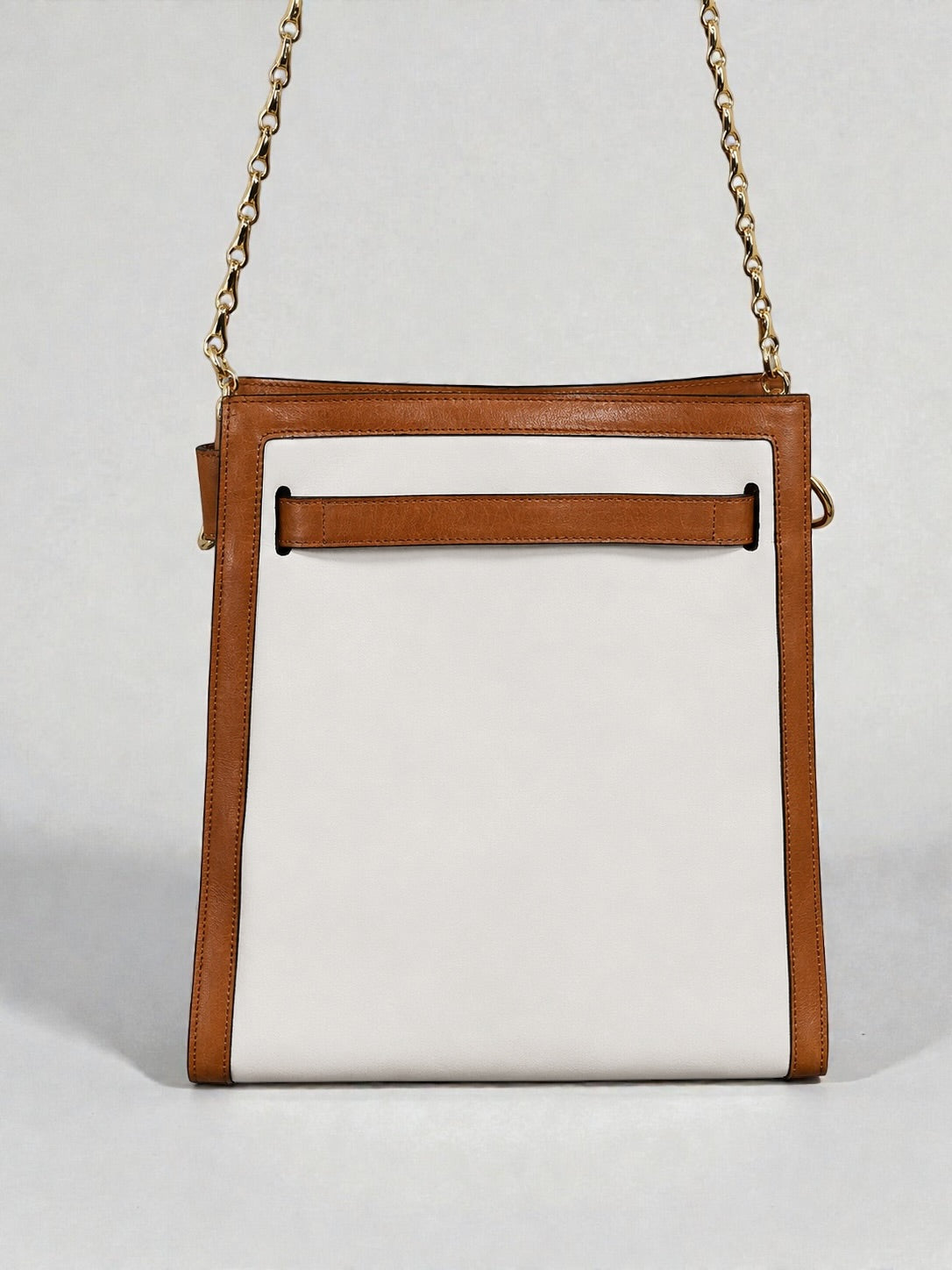 Vintage Celine Leather Shoulder Bag – White & Tan | Late 1990s