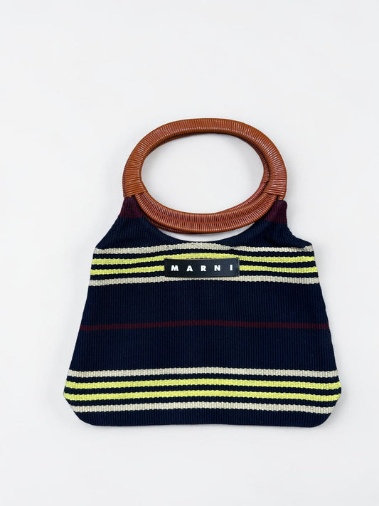 Marni  Striped Knit Handbag with Resin Handles