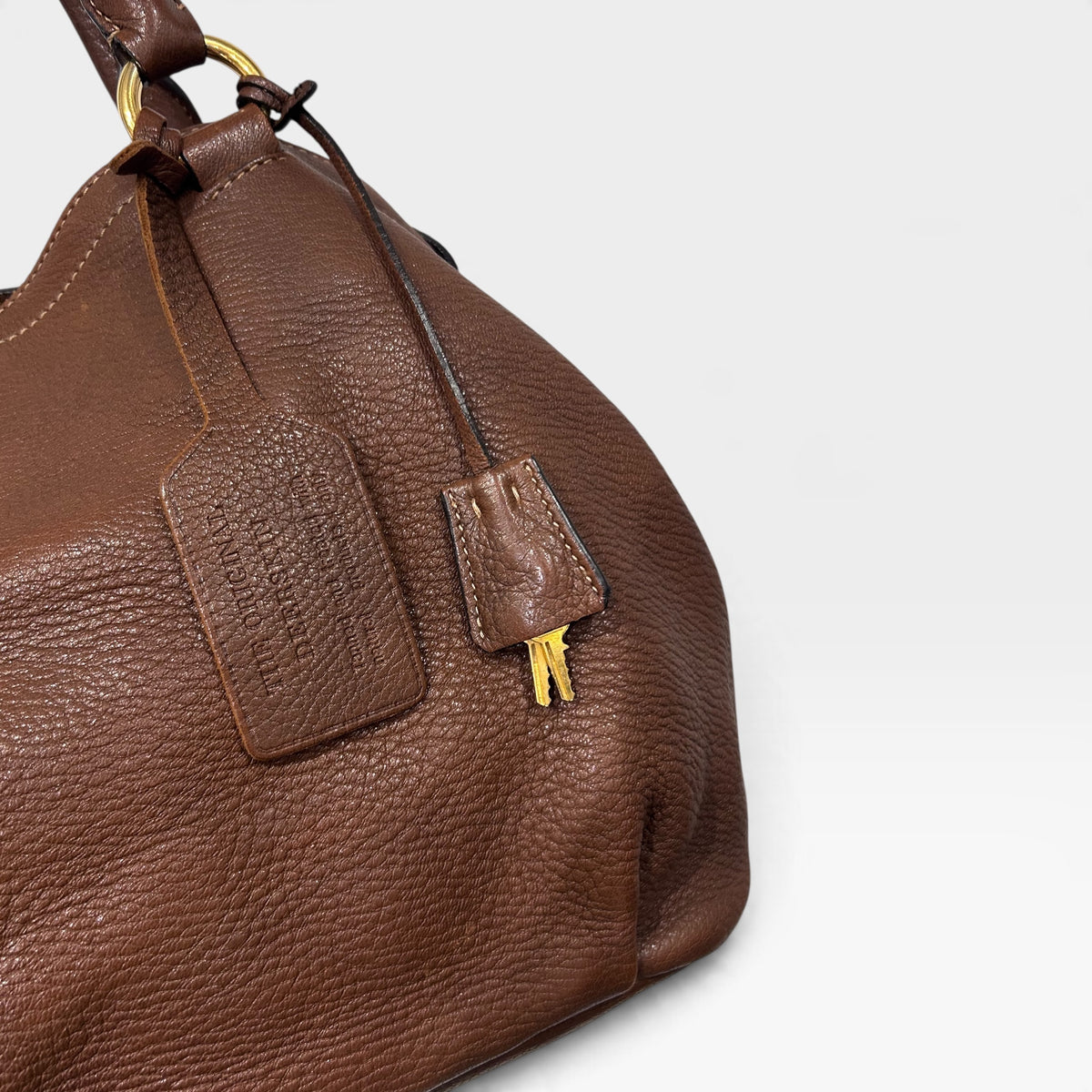 Vintage Prada Brown Leather Shoulder Bag | Early 2000s
‫