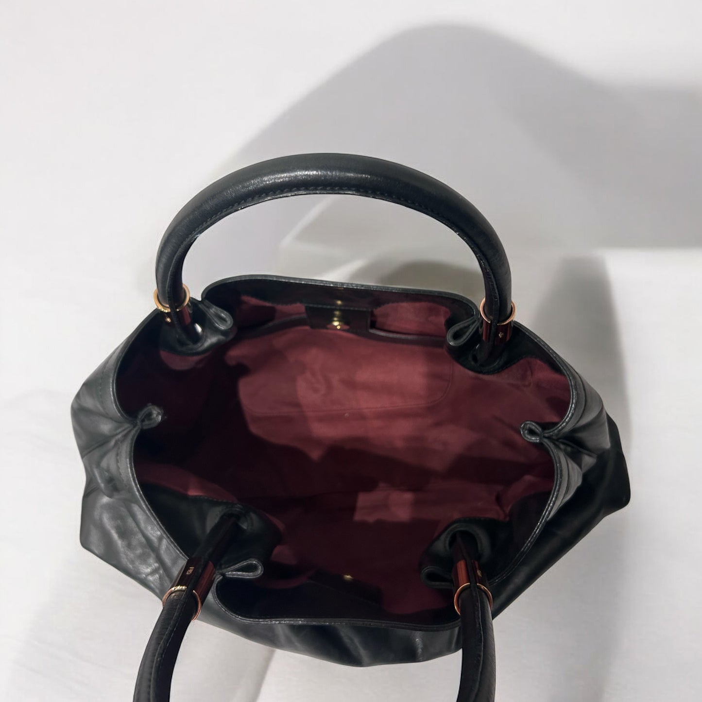 Vintage Chloé Black Leather Tote Bag