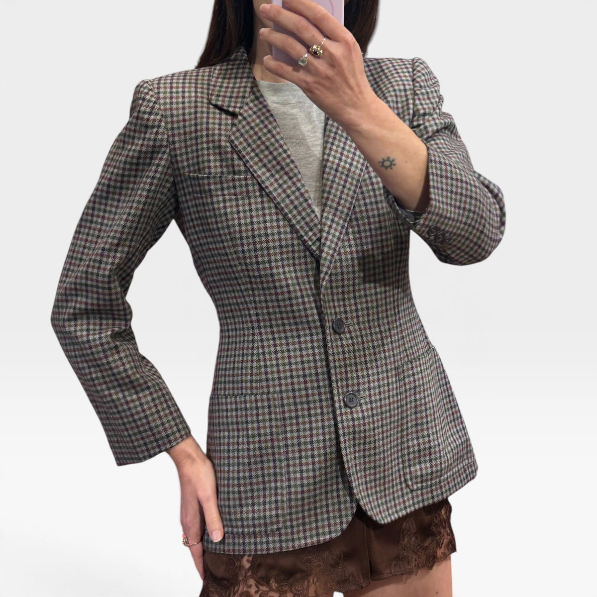 Vintage Yves Saint Laurent Wool Check Blazer | Late 1980s–Early 1990s