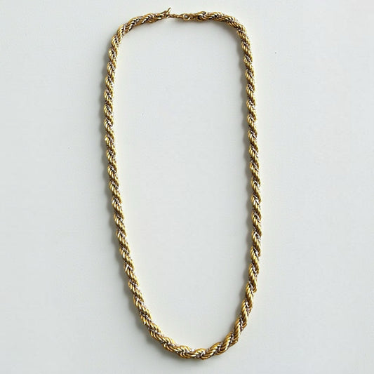 Vintage Monet Two-Tone Rope Chain Necklace | 1990s