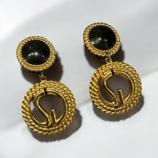Vintage St. John Dangle Clip -On Earrings