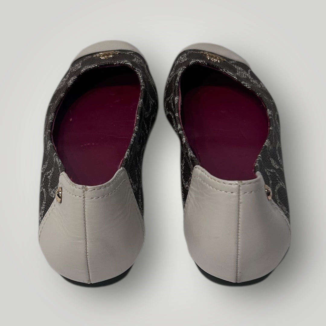 Coach Signature Canvas & Leather Ballet Flats