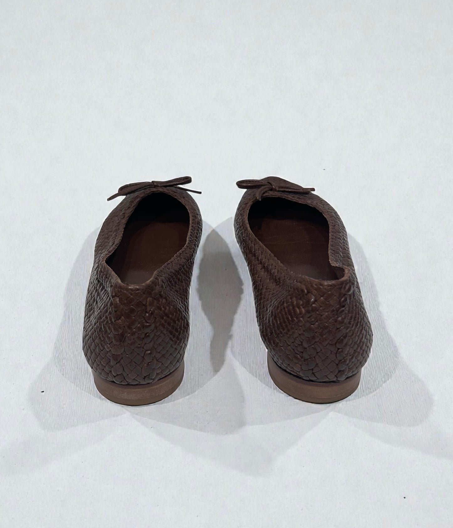 Brown Woven Leather Handmade Ballet Flats – Made in Italy