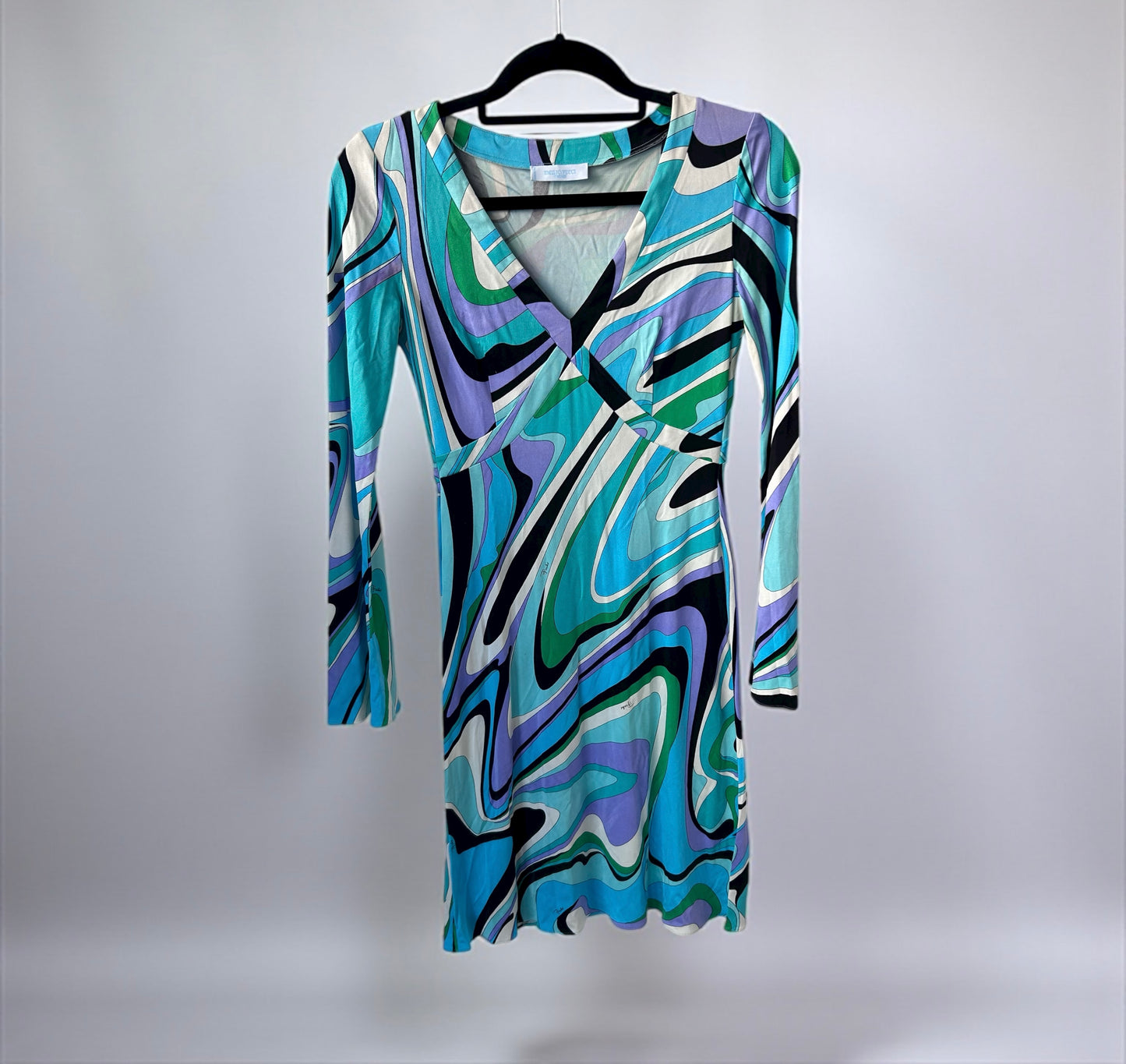 VintyEmilio Pucci Vintage Silk V-Neck Dress