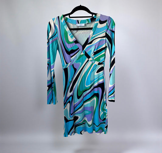VintyEmilio Pucci Vintage Silk V-Neck Dress