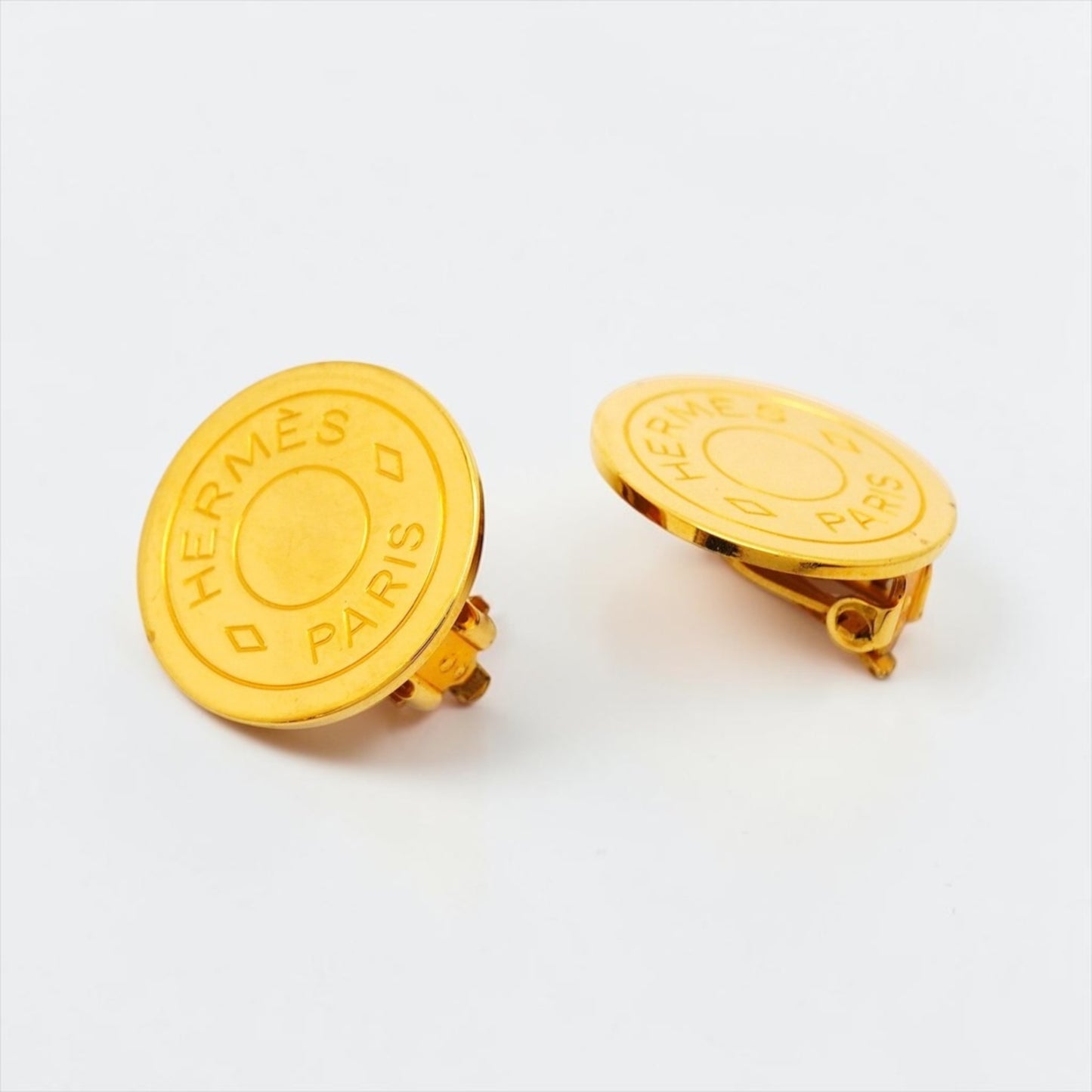 Vintage Hermès Paris Medallion Clip-On Earrings |Late 1980s -Early 1990s