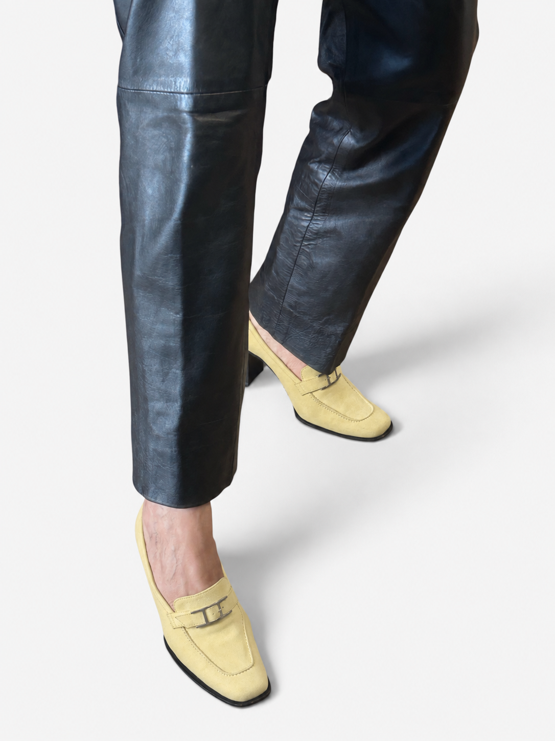 Vintage Hermès Suede Loafer Pumps with H Buckle | Early 2000s