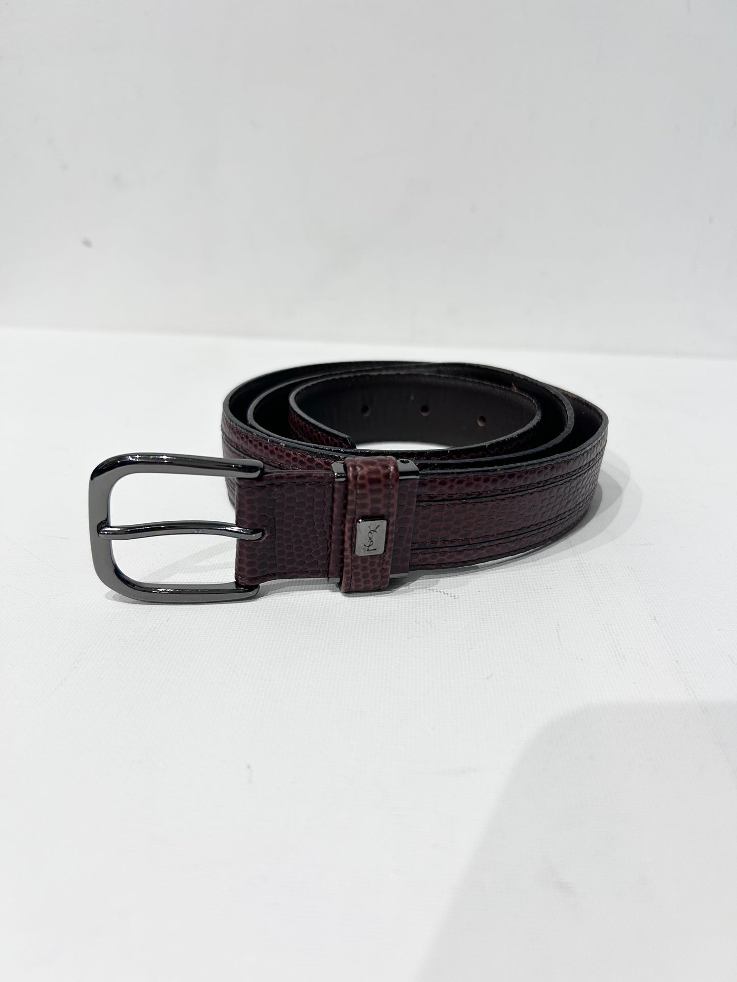 Vintage Yves Saint Laurent Textured Leather Belt