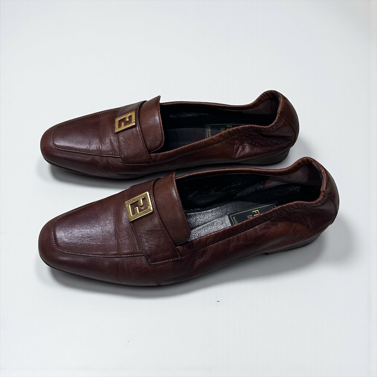 1990 Fendi Brown Leather Loafers