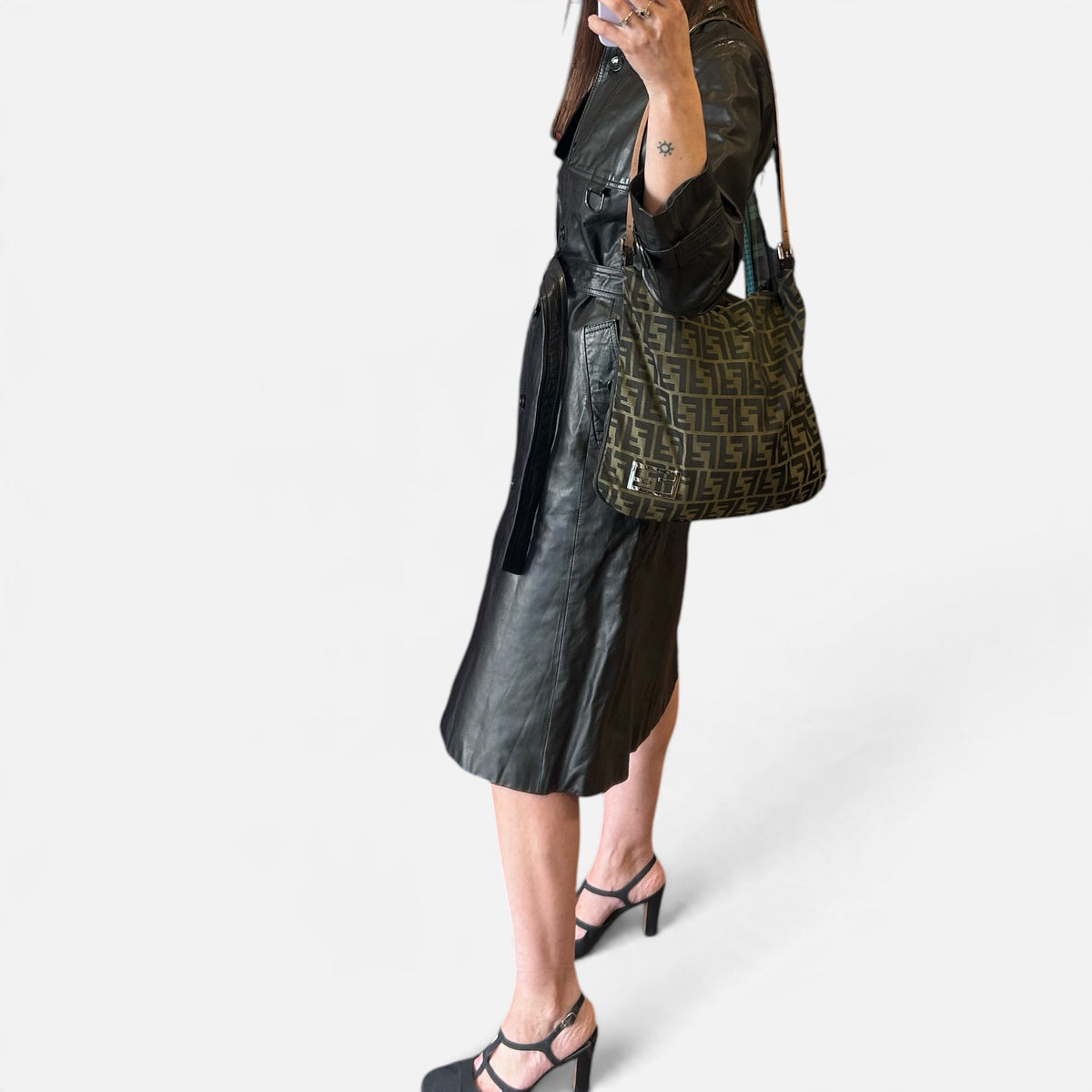 Vintage Fendi Zucca Shoulder Bag | Early 2000s