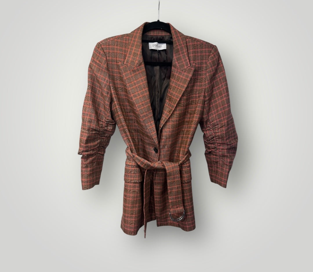 Derek Lam 10 Crosby Belted Check Blazer