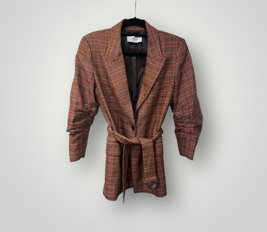 Derek Lam 10 Crosby Belted Check Blazer