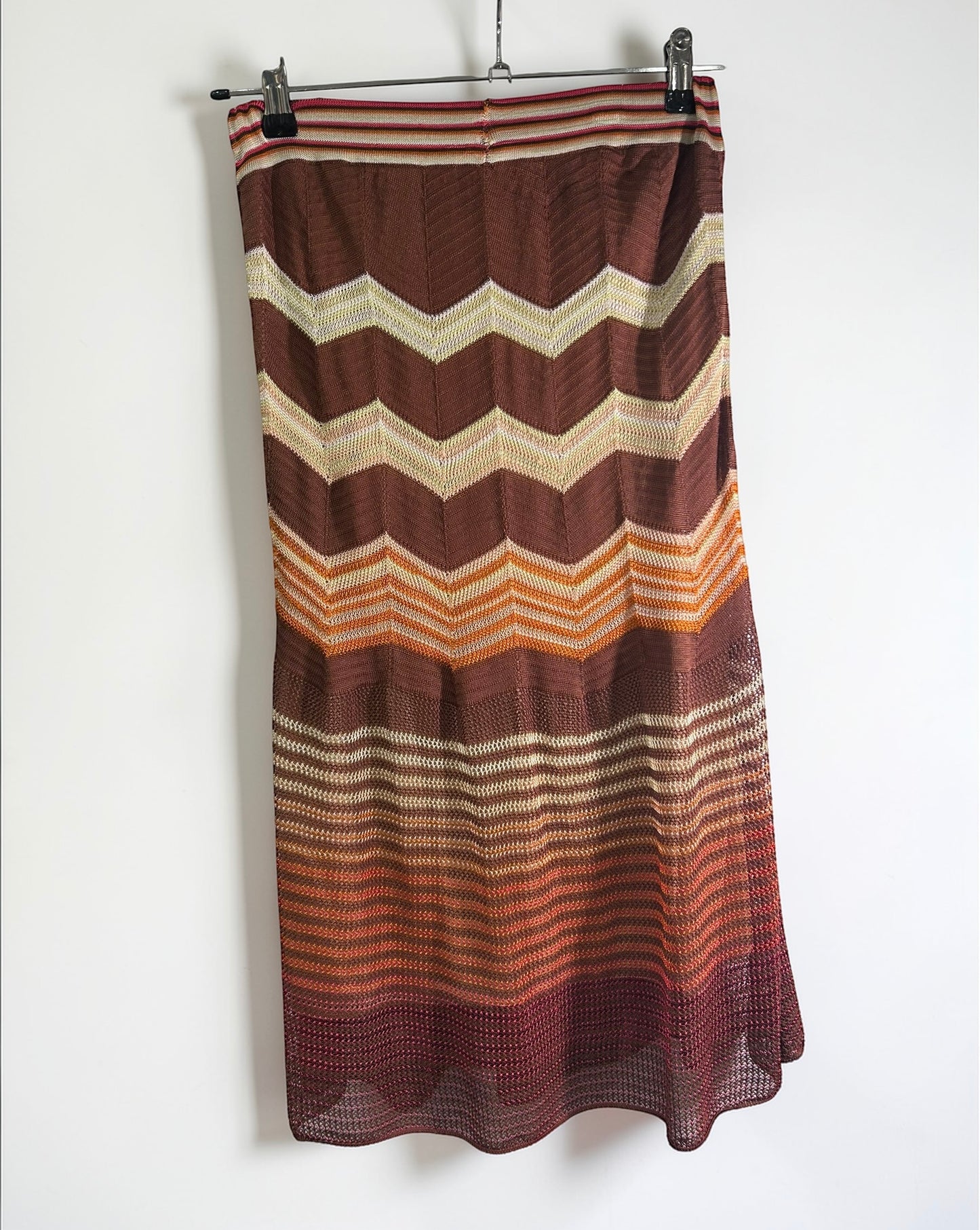 Vintage Missoni Zigzag Knit Midi Skirt|Early 2000’s