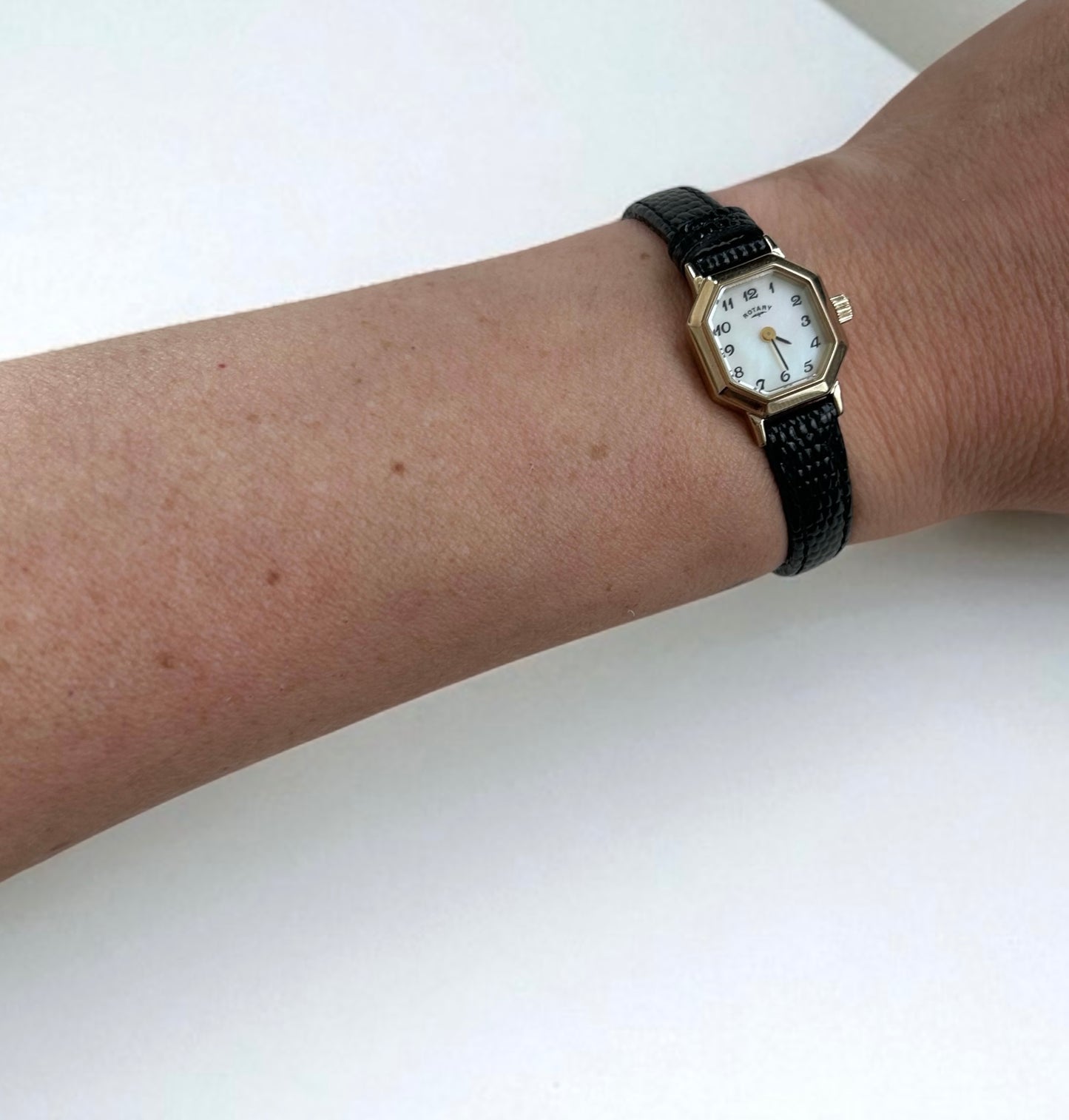 Vintage Rotary Mother Of Pearl Hand Watch