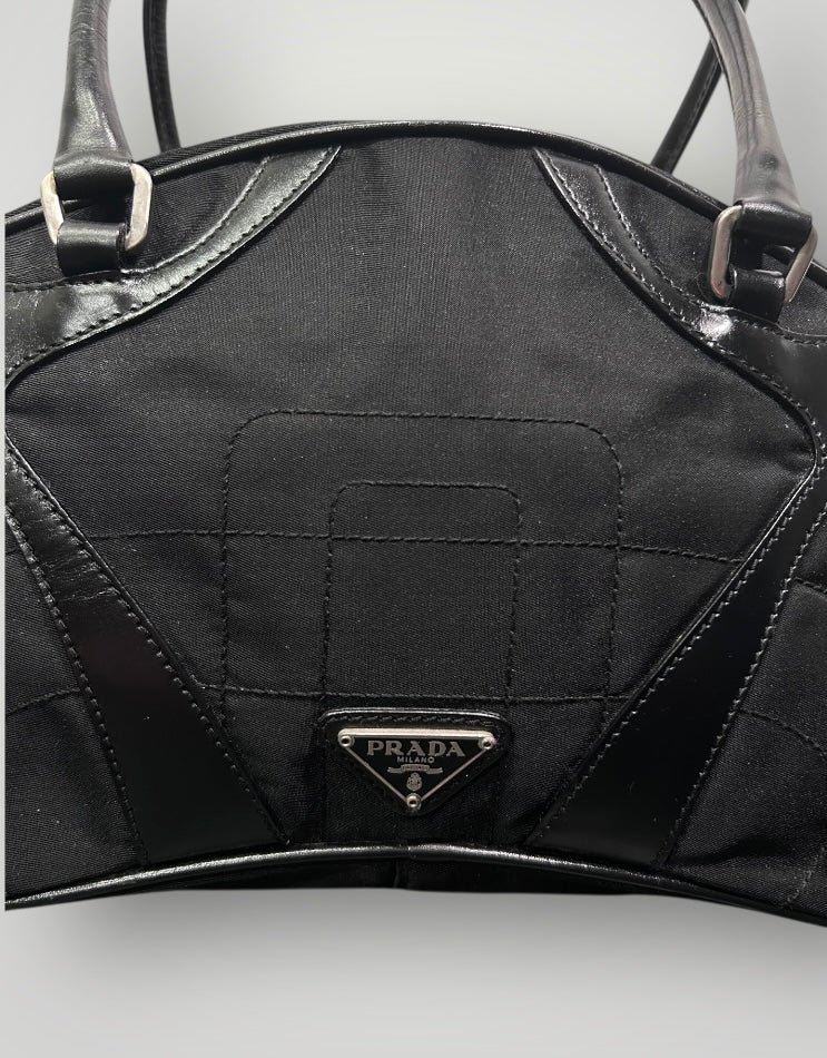 Prada Black Bowling Bag, Early 2000s