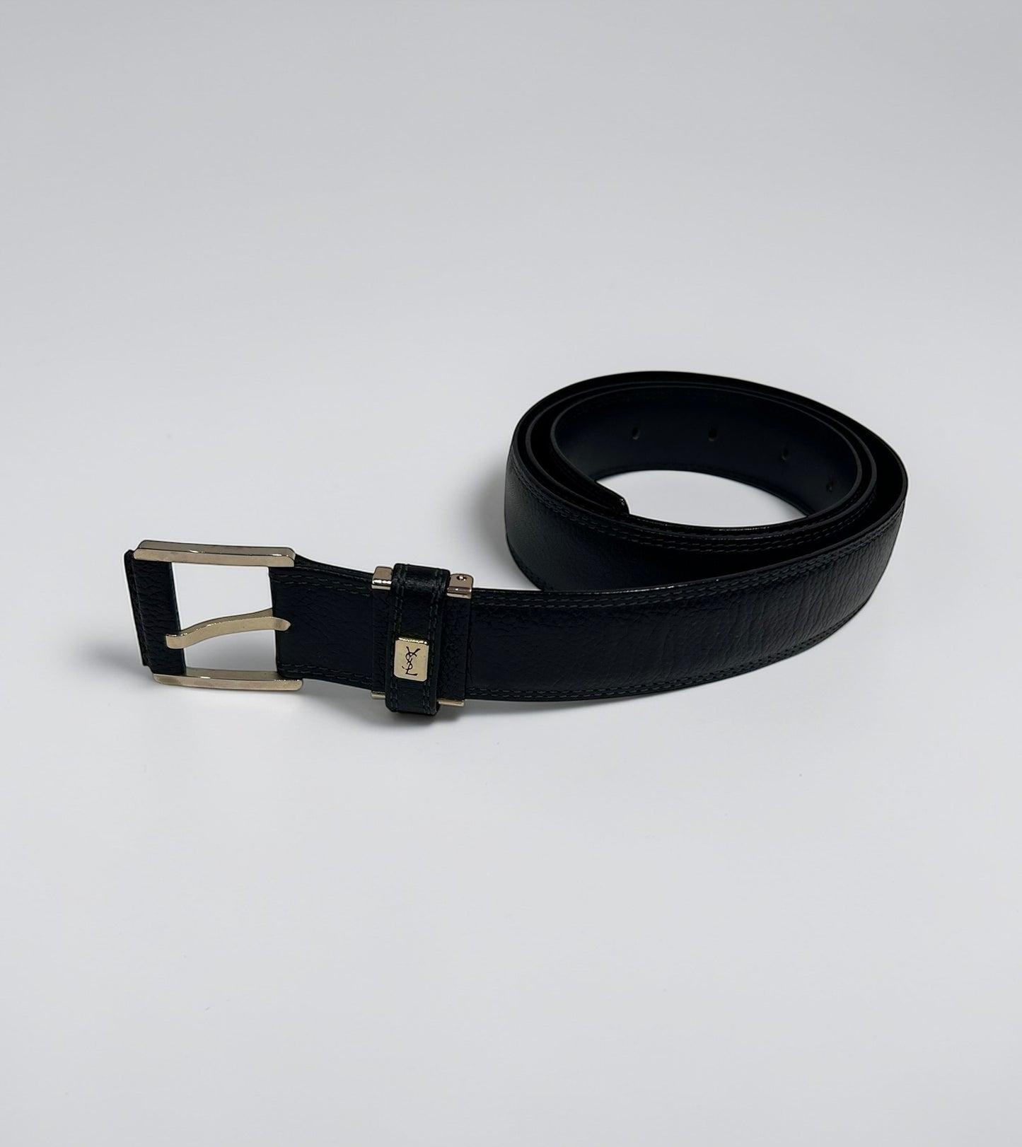 Yves Saint Laurent Black Leather Belt | Early 2000s ,Tom Ford Era