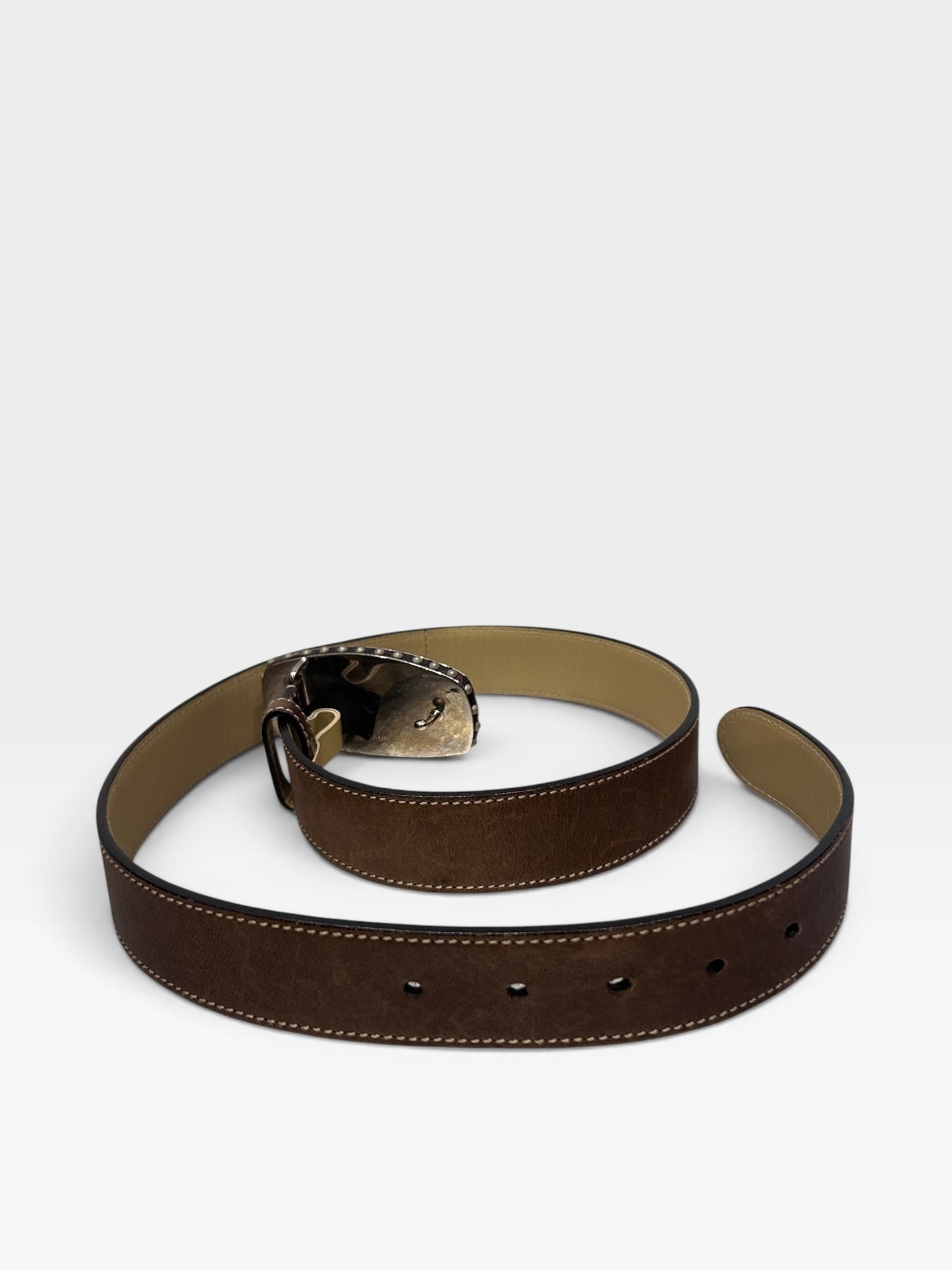 Vintage Prada Studded Leather Belt|Early 2000s