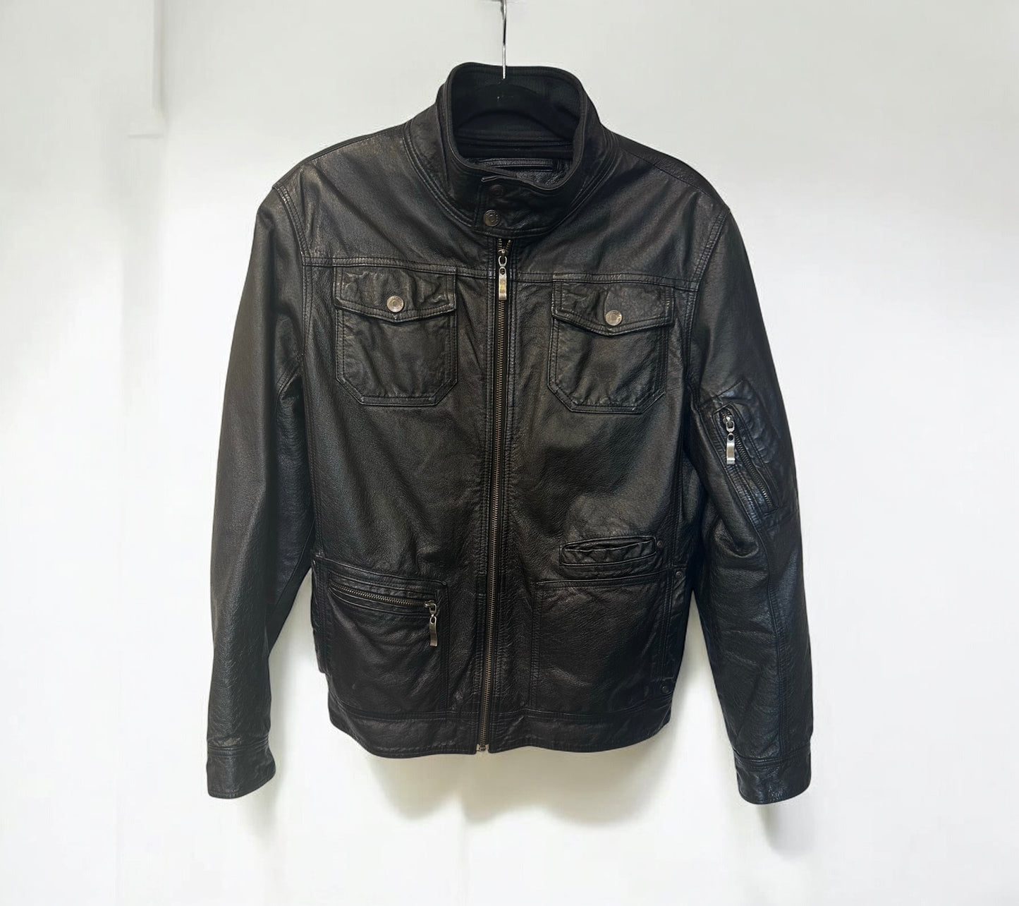 Early 2000s Castro Black Leather Jacket