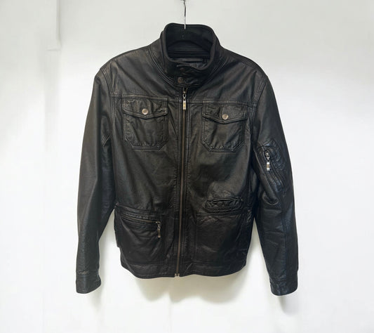 Early 2000s Castro Black Leather Jacket