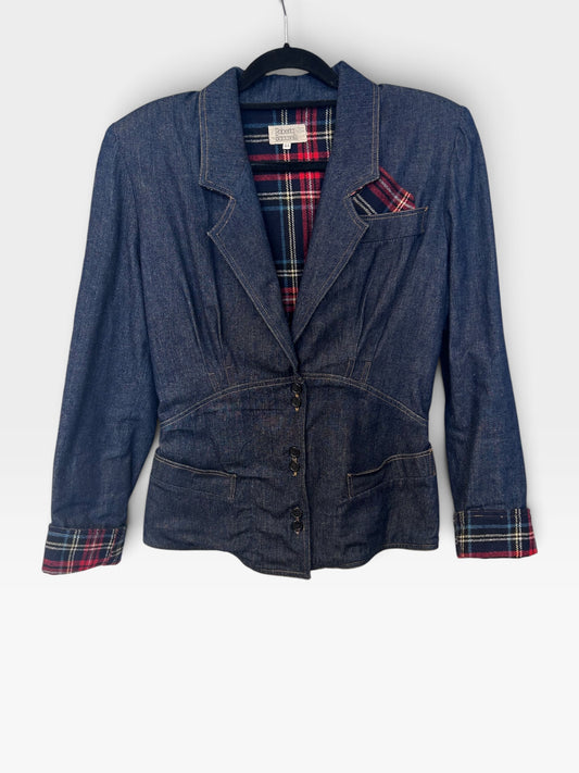 Vintage Roberta di Camerino Denim & Tartan Jacket| 1980s