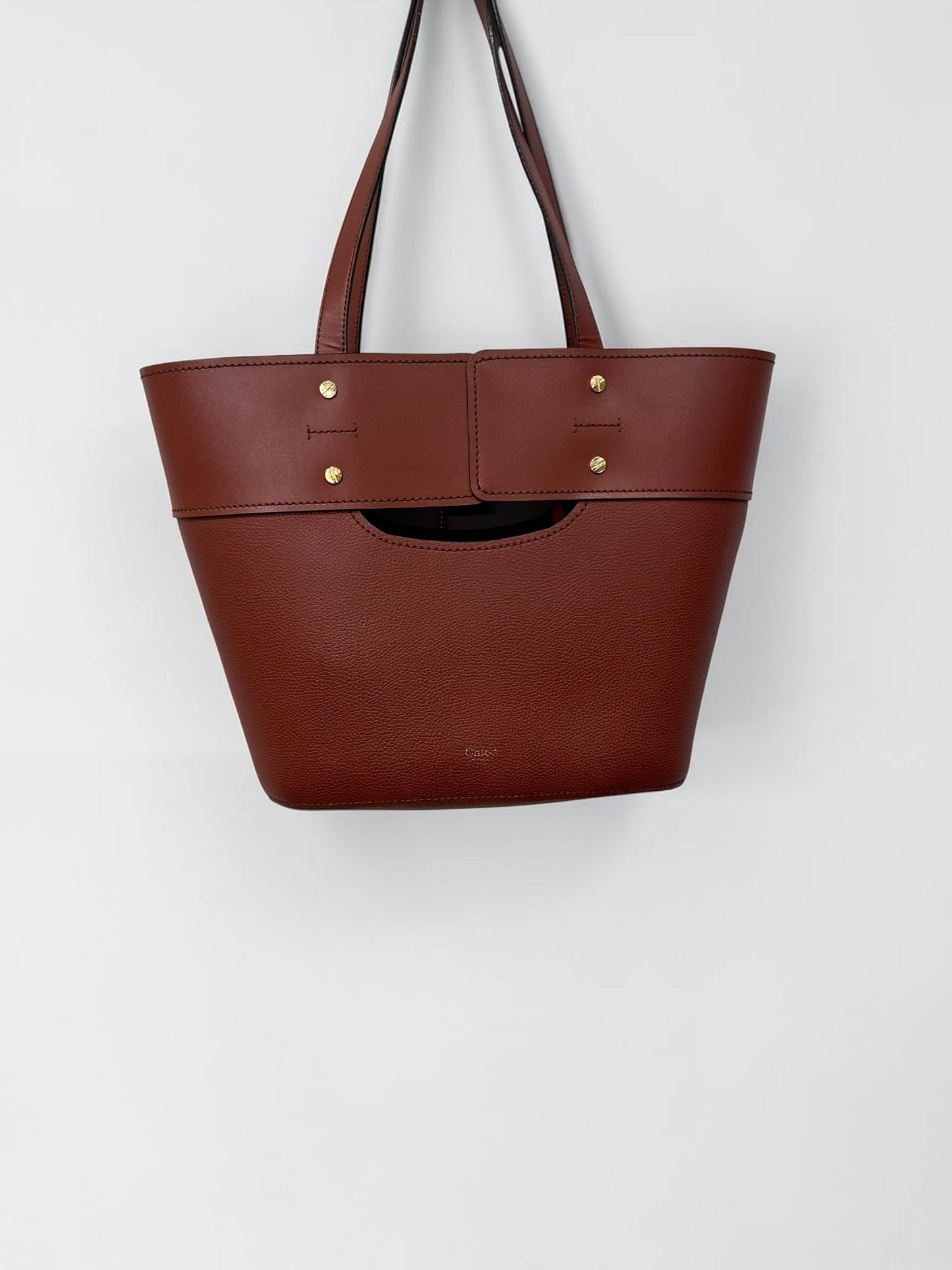 Chloé Brown Leather Tote Bag with Padlock| SS 2020