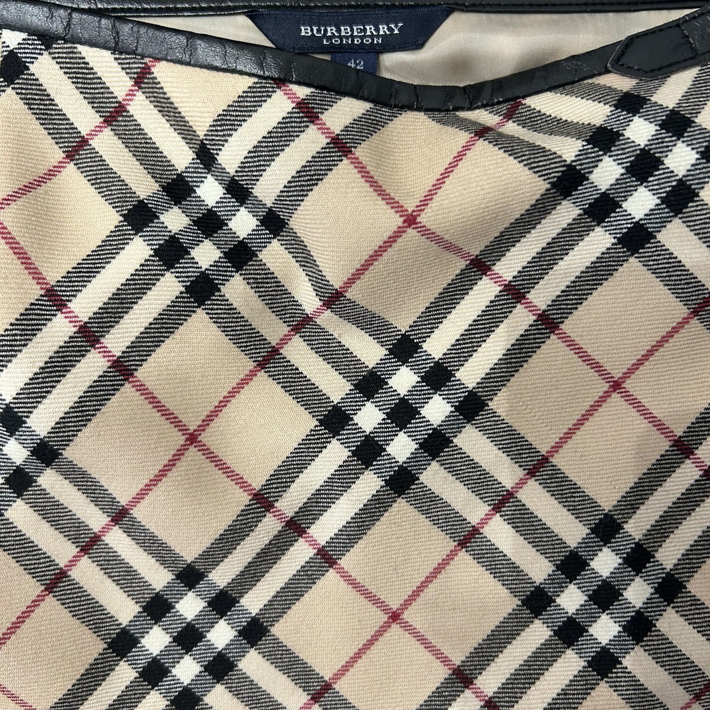 Vintage Burberry London Wool Midi Skirt