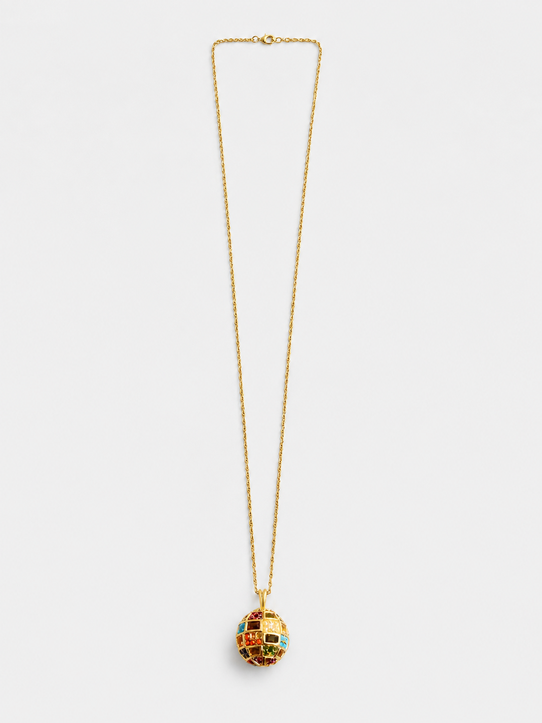 Vintage D’Orlan Jeweled Egg Pendant Necklace| Late 1980s
