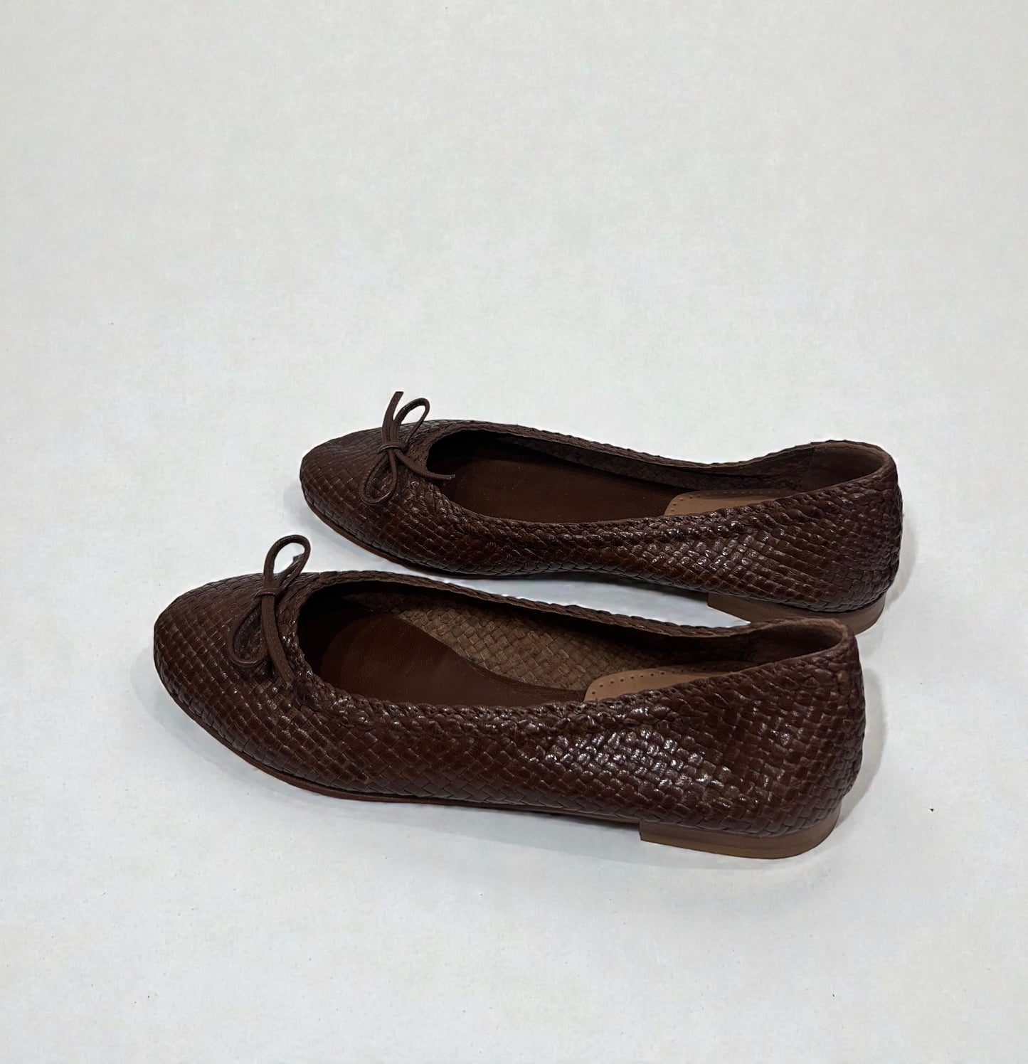 Brown Woven Leather Handmade Ballet Flats – Made in Italy