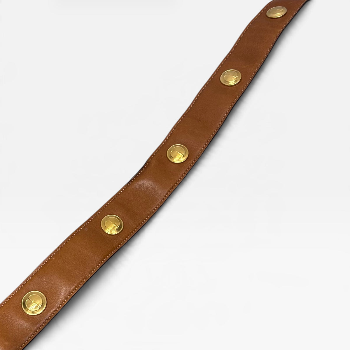 Vintage Gucci Brown Leather Logo Medallion Belt | 1990s
