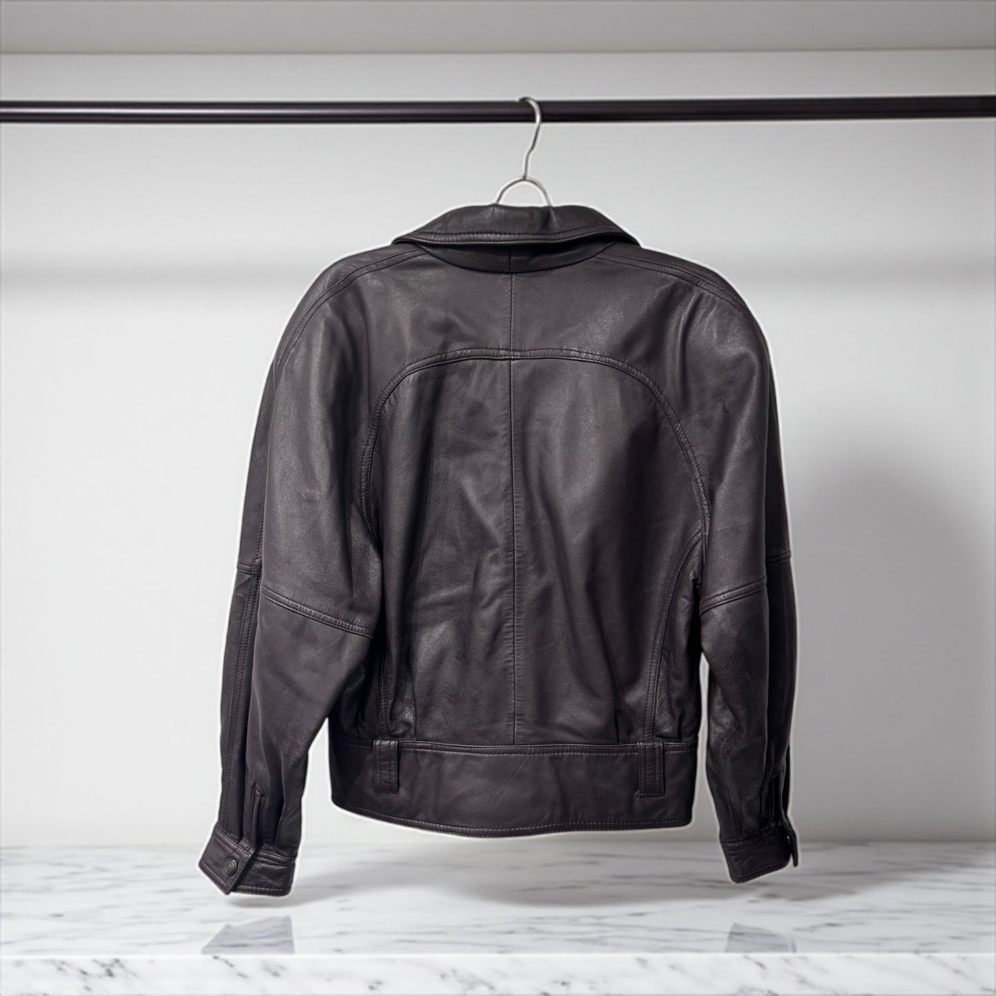 Vintage Purple Brown Leather Jacket